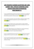 VATI PEDIATRIC NURSING&vert;QUESTIONS AND 100&percnt; CORRECT WELL DETAILED ANSWERS&vert;LATEST UPDATE&excl;&excl;&excl;2025&sol;2026&vert;GUARANTEED PASS&vert;GRADED A&plus;