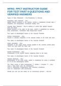 HFRG&colon; PPCT INSTRUCTOR GUIDE FOR TEST PART II QUESTIONS AND VERIFIED ANSWERS
