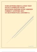 NURS 629 PEDIATRICS LATEST TEST EXAM 3 COMPLETE STUDY QUESTIONS 2025&sol;2026 WITH VERIFIED CORRECT ANSWERS 100&percnt; GUARANTEED PASS &vert; ASSURED A&plus;