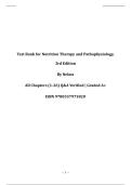 Nutrition Therapy and Pathophysiology &lpar;3rd Edition&comma; Nelms&rpar; &ndash; Complete Test Bank with Verified Q&A for Chapters 1&ndash;26