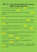 BSC 215 &colon; The Cell Questions with Answers  &lpar;100&percnt; Correct Answers&rpar;