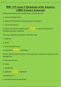 BSC 215 exam 2 Questions with Answers  &lpar;100&percnt; Correct Answers&rpar; 