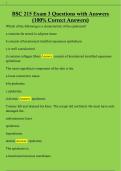 BSC 215 Unit 3 Questions with Answers  &lpar;100&percnt; Correct Answers&rpar;
