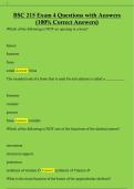 BSC 215 Exam 4 Questions with Answers  &lpar;100&percnt; Correct Answers&rpar; 