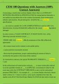CEM 100 Questions with Answers &lpar;100&percnt;  Correct Answers&rpar;