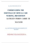 Test Bank For UNDERSTANDING THE  ESSENTIALS OF CRITICAL CARE  NURSING, 3RD EDITION  KATHLEEN PERRIN CARRIE ED  MACLEOD 