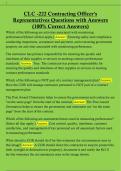 CLC -222 Contracting Officer's  Representatives Questions with Answers  &lpar;100&percnt; Correct Answers&rpar; 