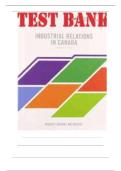 Test Bank for Industrial Relations in Canada &lpar;4th Edition&comma; Hebdon & Brown&rpar; &ndash; Complete Exam Questions & Verified Answers