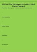  CM 2112 final Questions with Answers &lpar;100&percnt;  Correct Answers&rpar; 