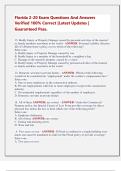 Florida 2-20 Exam Questions And Answers  Verified 100&percnt; Correct &vert;Latest Updates &vert;  Guaranteed Pass&period; 