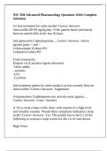 NSC 830 Advanced Pharmacology Questions With Complete Solutions