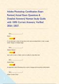 Adobe Photoshop Certification Exam Review&vert; Actual Exam Questions & Detailed Answers&vert; Newest Study Guide with 100&percnt; Correct Answers&comma; Verified 2026 &vert; 2027&period;       