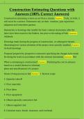  Construction Estimating Questions with  Answers &lpar;100&percnt; Correct Answers&rpar; 