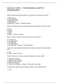 SCM 421 TOPIC 1 PURCHASING & SUPPLY MANAGEMENT