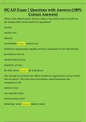 HCAD Exam 1 Questions with Answers &lpar;100&percnt;  Correct Answers&rpar; 