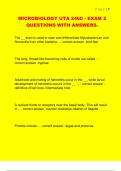 MICROBIOLOGY UTA 2460 - EXAM 2  QUESTIONS WITH ANSWERS&period;