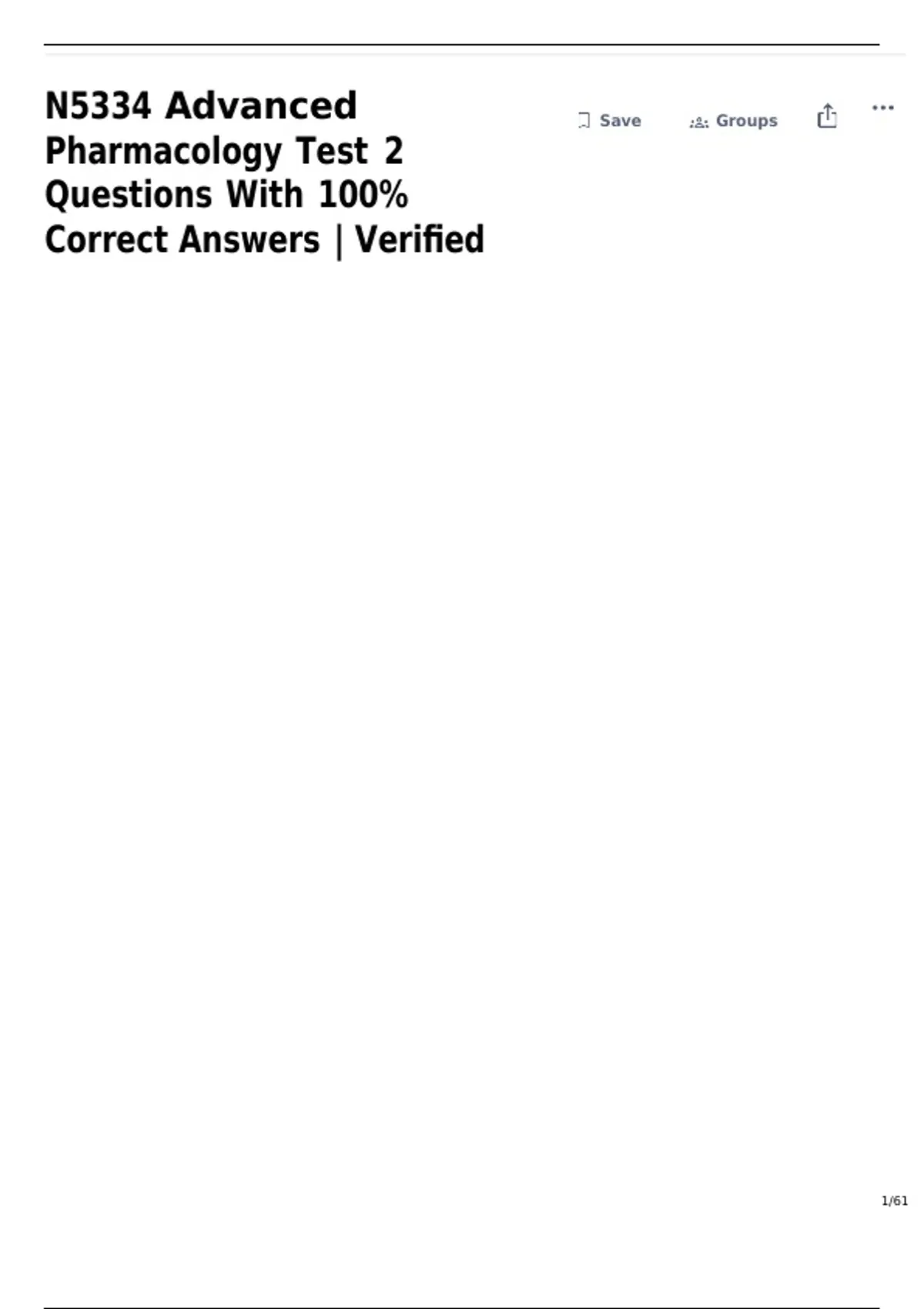 N5334 Advanced Pharmacology Test 2 Questions With 100% Correct Answers ...