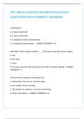 SIFT ARMY AVIATION INFORMATION EXAM QUESTIONS WITH CORRECT ANSWERS