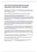 CRJ 123 Final Exam &lpar;Review Quiz&rpar; Questions with Correct  Answers