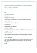 Asbestos Worker Washington Exam Questions With Correct Answers&period;
