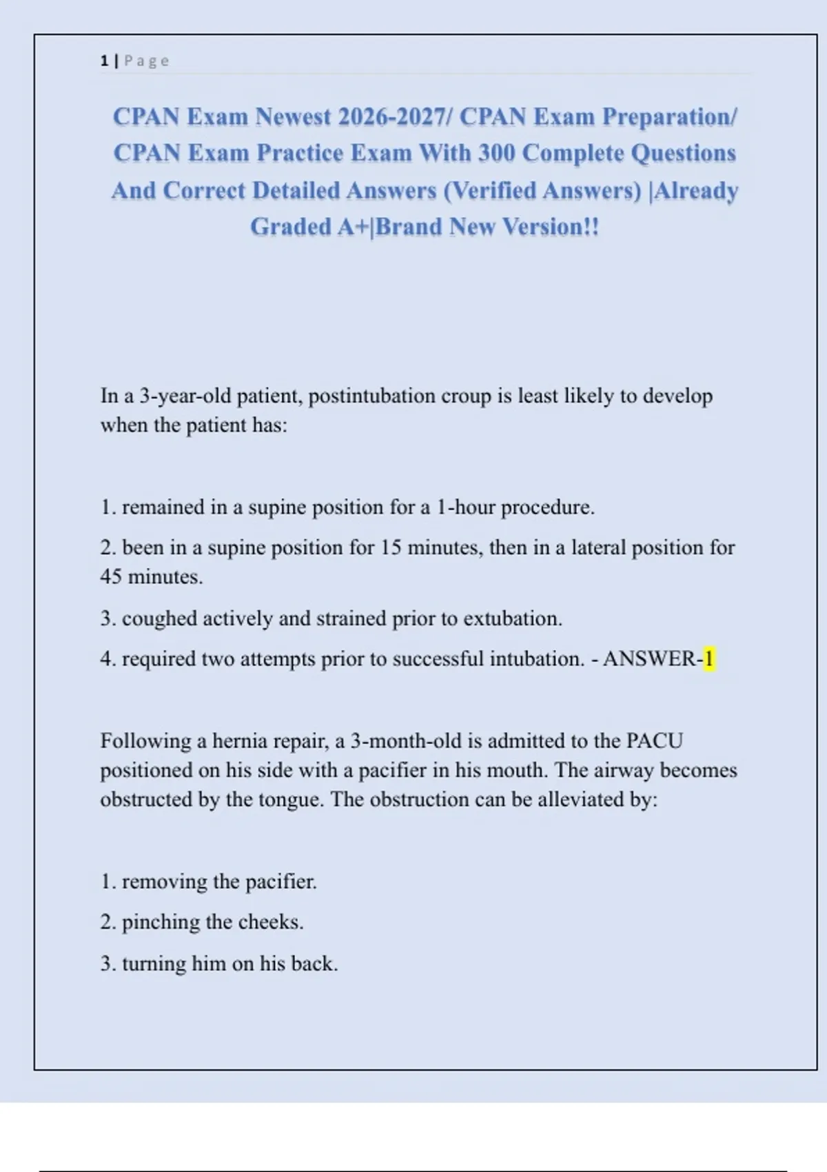 CPAN Exam Newest / CPAN Exam Preparation/ CPAN Exam Practice Exam With ...