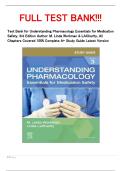 Test Bank for Understanding Pharmacology Essentials for Medication Safety, 3rd Edition Author: M. Linda Workman & LACharity, All Chapters Covered 100% Complete A+ Study Guide Latest Version