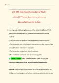 NUR 390 &ndash; Nursing Care of Adults I &lpar;Concordia University St&period; Paul&comma; 2026&sol;2027&rpar; Final Exam Questions and Answers &ndash; Complete Exam Material