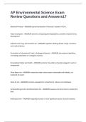 AP Environmental Science Exam Review Questions and Answers