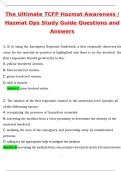 Ultimate TCFP Hazmat Awareness Hazmat Ops Study Guide &lpar;Latest 2025 &sol; 2026&rpar; Qs and Ans Most Comprehensive to Pass the Exam&comma; 100&percnt; Verified - PDF