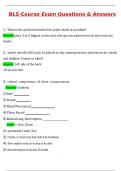 BLS Course Exam &lpar;Latest 2025 &sol; 2026&rpar; Qs and Ans Most Comprehensive to Pass the Exam&comma; 100&percnt; Verified - PDF