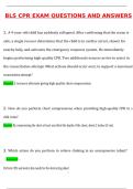 BLS CPR Exam &lpar;Latest 2025 &sol; 2026&rpar; Qs and Ans Most Comprehensive to Pass the Exam&comma; 100&percnt; Verified - PDF
