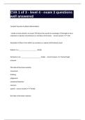 CVA 1 of 3 - level 4 - exam 3 questions well answered