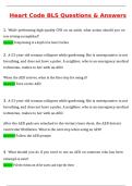 Heart Code BLS Exam &lpar;Latest 2025 &sol; 2026&rpar; Qs and Ans Most Comprehensive to Pass the Exam&comma; 100&percnt; Verified - PDF