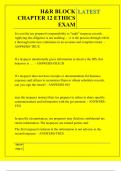 H&R BLOCK CHAPTER 12 ETHICS EXAM QUESTIONS AND ANSWERS 2026