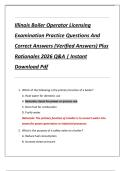 Illinois Boiler Operator Licensing  Examination Practice Questions And  Correct Answers &lpar;Verified Answers&rpar; Plus  Rationales 2026 Q&A &vert; Instant  Download Pdf 