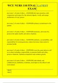 WCU NURS 110 FINAL EXAM  QUESTIONS AND ANSWERS 2026