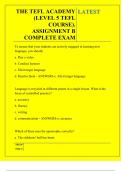 THE TEFL ACADEMY &lpar;LEVEL 5 TEFL COURSE&rpar;&period; ASSIGNMENT B COMPLETE EXAM QUESTIONS AND ANSWERS 2026 