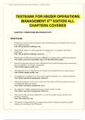 TESTBANK FOR HEIZER OPERATIONS  MANAGEMENT 9TH EDITION ALL  CHAPTERS COVERED