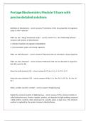 Portage Biochemistry Module 1 Exam with precise detailed solutions