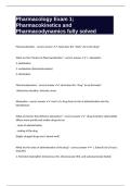 Pharmacology Exam 1&semi; Pharmacokinetics and Pharmacodynamics fully solved