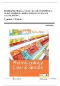 Test Bank for Pharmacology Clear and Simple&colon; A Guide to Drug Classifications and Dosage Calculations by Cynthia J&period; Watkins &vert; Complete Test Bank 4th Edition &lpar;ISBN 9781719644747&rpar;