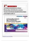  Test Bank for Introduction to Clinical Pharmacology 11th Edition By Constance Visovsky&comma;CherylZambroski&comma;ShirleyHoslerChapter 1-20 Complete Guide A&plus;