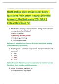 North Dakota Class D Contractor Exam  Questions And Correct Answers &lpar;Verified  Answers&rpar; Plus Rationales 2026 Q&A &vert;  Instant Download Pdf