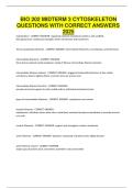 BIO 202 MIDTERM 3 CYTOSKELETON QUESTIONS WITH CORRECT ANSWERS 2025