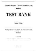 Test Bank &mdash; Research Design in Clinical Psychology&comma; 4th Edition &mdash; Alan E&period; Kazdin &mdash; ISBN 9780205332922 &mdash; Latest Update 2025&sol;2026 &mdash; &lpar;All Chapters Covered 1&ndash;20&rpar;