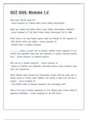 DOT Modules 1-2 Exam with precise detailed answers