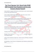 Tow Truck Operator Cert&period; Study Guide EXAM 2025 Complete Exam Questions and Accurate Answers Already Passed&excl;&excl;