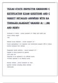 Texas State Inspector Emissions Certification EXAM QUESTIONS AND CORRECT DETAILED ANSWERS