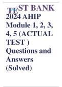 TEST BANK latest update  AHIP Module 1&comma; 2&comma; 3&comma; 4&comma; 5 &lpar;ACTUAL TEST &rpar; Questions and Answers &lpar;Solved&rpar;