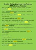Interior Design Questions with Answers  &lpar;100&percnt; Correct Answers&rpar;